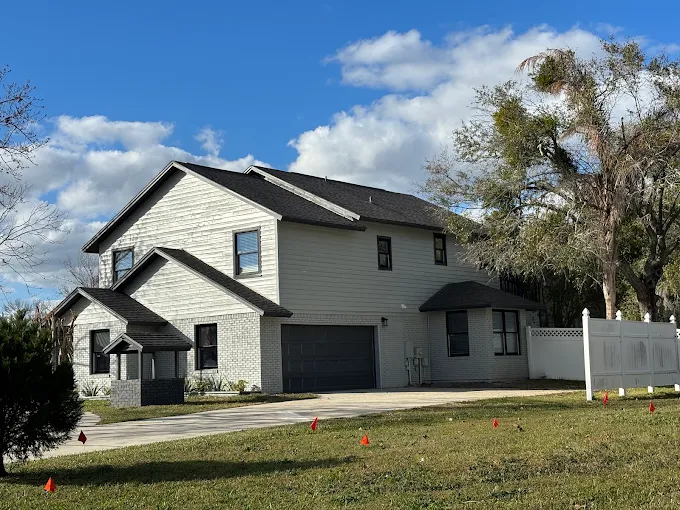 Completed reroof on a two-story Central Florida home